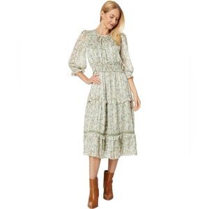 Lost + Wander Down to the River Midi Dress Mint Floral Perfect for Valentine's